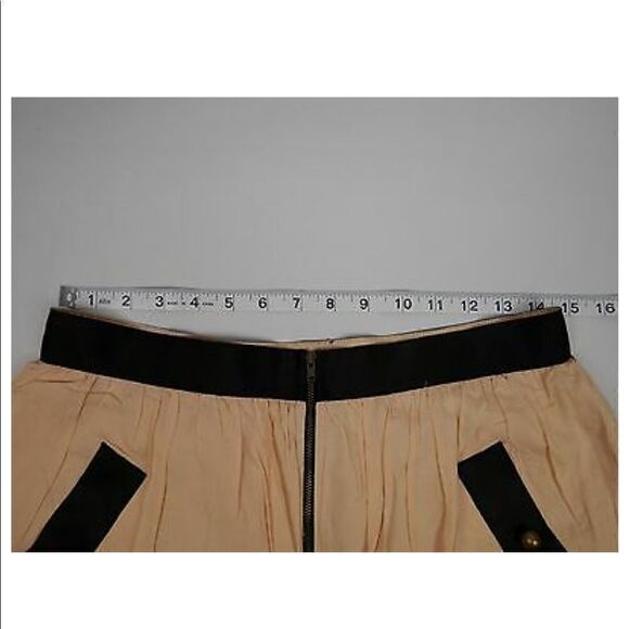Tan Front Zipper Skirt w/ Pockets - Picture 6 of 6